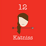 A simple vector image of Katniss Everdeen